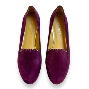 Talbots purple suede studded loafers